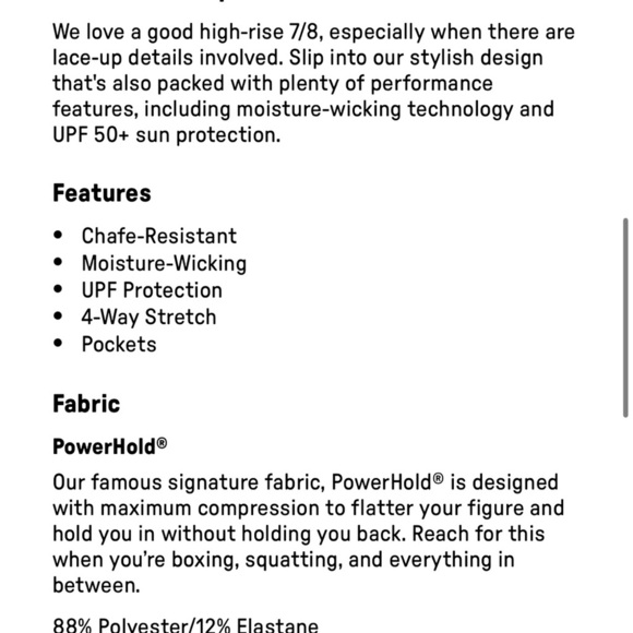 Fabletics Women’s Boost PowerHold® High-Waisted 7/8 Leggings - Picture 8 of 8